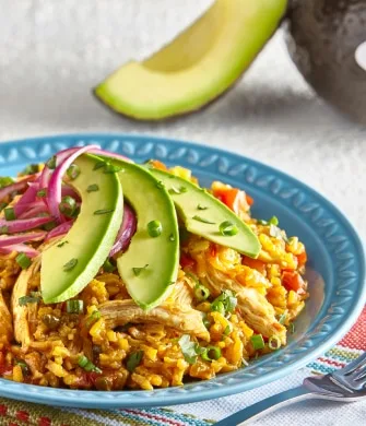 Arroz con Pollo with Avocado