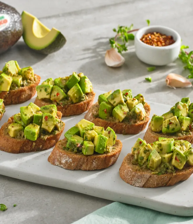 Avocado Chimichurri Bruschetta