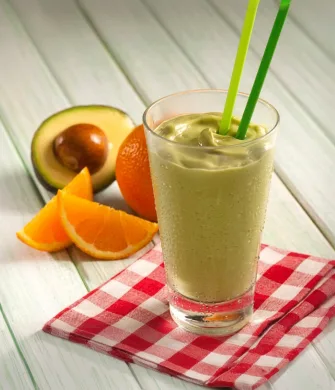 Avocado, Banana, Orange and Yogurt Smoothie
