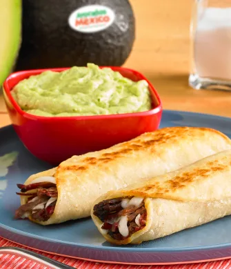 Barbacoa Taquito with Avocado Dipping Sauce