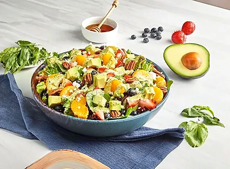 Mixed Greens Salad With Avo Poppyseed Dressing