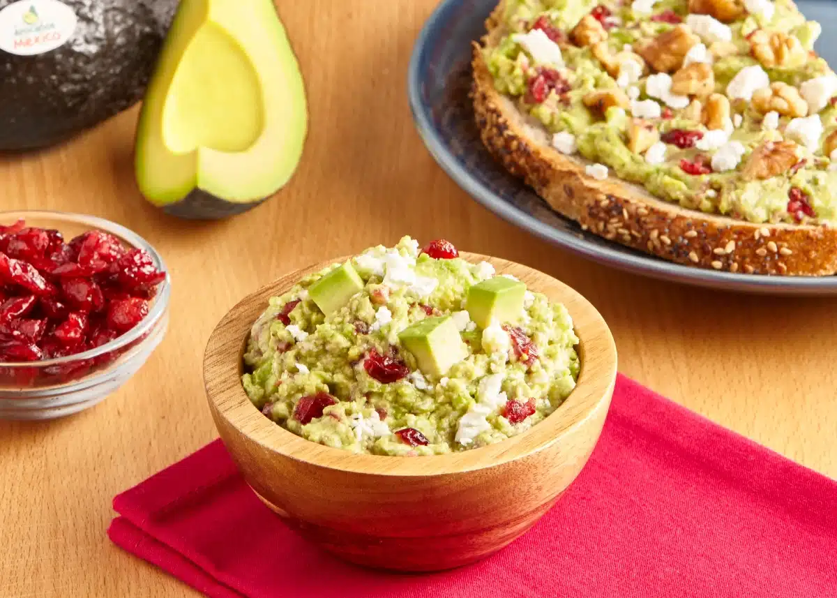 Goat Cheese Cranberry Avocado Mash