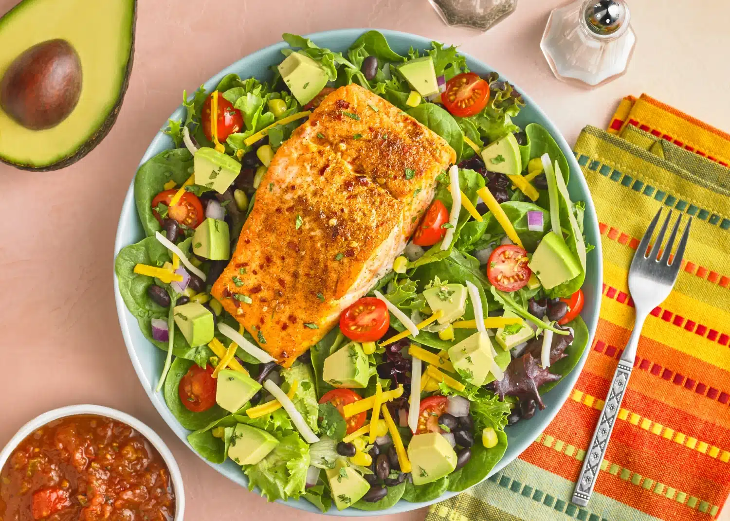 Southwestern Avocado Salmon Salad