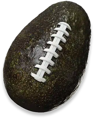 Avocado in a shape of a football ball